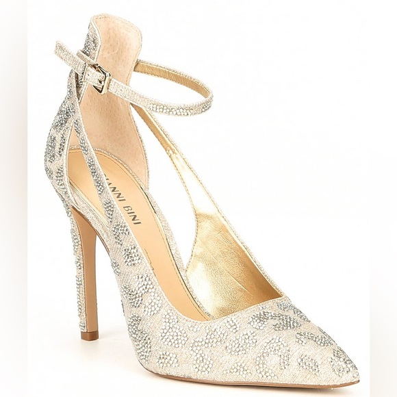 FINAL PRICE Gianni Bini Rhinestone Cheetah Heels - Picture 1 of 6